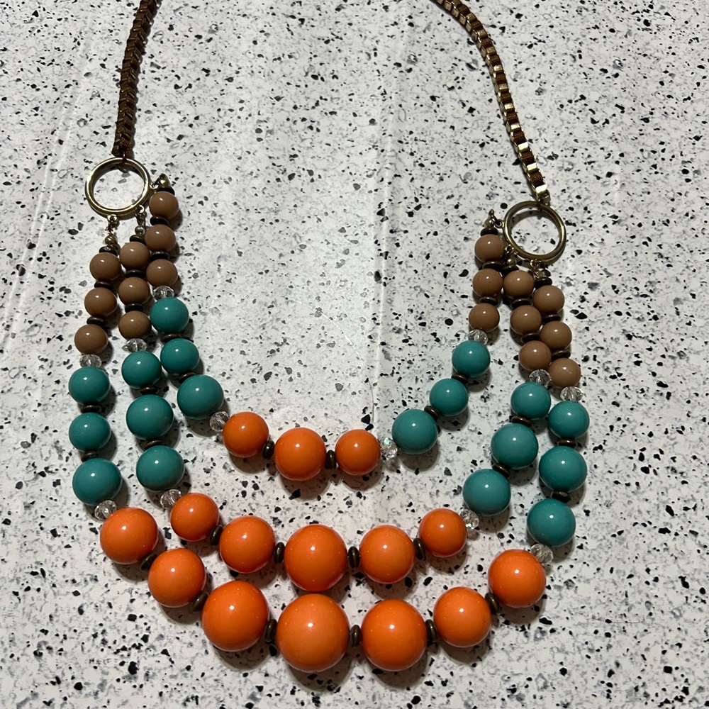 Beautiful Multicolor Multilayered Beaded Necklace - image 2